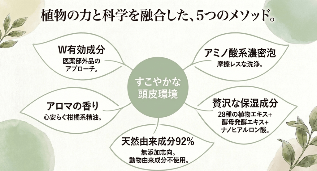 シャンプーと育毛剤で整える頭皮環境のイメージ
